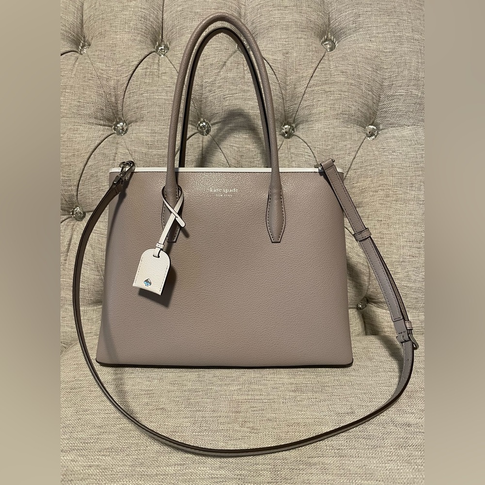 Kate Spade Taupe Leather Tote Bag